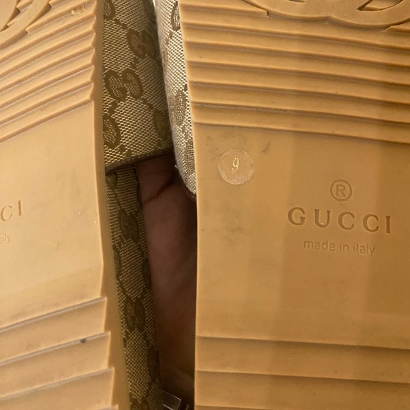 GUCCI Sideline Logo Canvas Slide Sandals Mens Sz G 9 US 10 - Picture 9 of 9